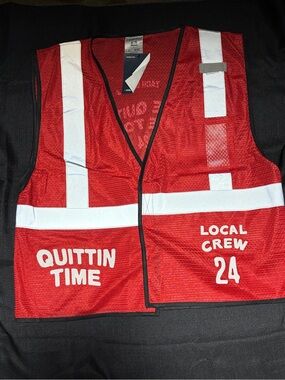 Zach Bryan High-Visibility Red Safety Vest - "Quittin Time Tour" Local Crew 24
